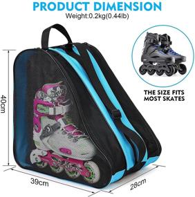 img 2 attached to 🛼 Unisex Roller Skate Bag - Adjustable Shoulder Strap Ice Skate Bag - Breathable Oxford Cloth Storage Bag for Skating Shoes - Odor-Free Roller Skate Accessories