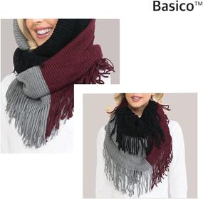 img 1 attached to 🧣 Winter Infinity Scarfs for Women - BASICO Warm Knit Plaid Circle Loop Scarves