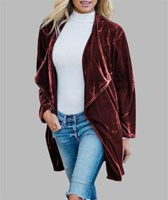 img 1 attached to 👚 SEMATOMALA Women's Velvet Blazer Jacket Suit with Pockets - Long Sleeve Open Front Cardigan Coat for Outerwear