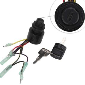 img 1 attached to 🚤 Boat Ignition Key Switch Assembly for Mercury Outboard Control Box Motor | 3 Position: Off-Run-Start | Replacement for mp51090, mp41070-2 | 87-17009A5