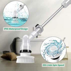 img 2 attached to ACRIMAX 360 Electric Spin Scrubber: Powerful Cordless Bathroom Floor Cleaning Tool for Tub, Shower, Kitchen, Tile, and Wall