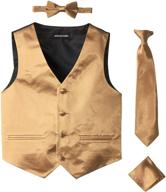 👔 high-quality satin 4 piece vest set for american exchange big boys logo