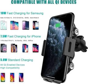 img 1 attached to 📱 Efficient 10W Qi Fast Charging Car Phone Holder: WIREZON Wireless Car Charger Mount for iPhone 11 Pro Max/XS/XR/X and Samsung Galaxy S10/S10+