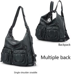 img 1 attached to Handbags Shoulder Leather Multiple Backpack Women's Handbags & Wallets in Hobo Bags