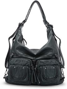 img 4 attached to Handbags Shoulder Leather Multiple Backpack Women's Handbags & Wallets in Hobo Bags