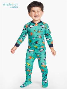 img 1 attached to Simple Joys by Carter's Baby and Toddler Boys' 3-Pack Footed Pajamas - Loose Fit & Polyester Jersey Material
