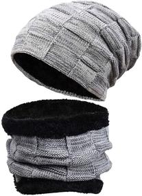 img 4 attached to 🧣 Newsfana Winter Beanie Hat & Scarf Set: Ultimate warmth with Thick Fleece Lining - Perfect Skull Cap for Men and Women