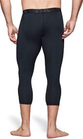 img 2 attached to 🏃 TSLA Men's Compression Running Leggings: Active Athletic Apparel