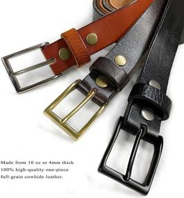 img 2 attached to Vintage Style Grain Leather Black Men's Accessories and Belts