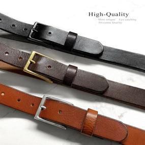 img 3 attached to Vintage Style Grain Leather Black Men's Accessories and Belts