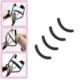 img 3 attached to 👁️ Black Soft Silicone Eyelash Curler Replacement Pads for Eyelash Curler - 20pcs Universal Refill Pads, BK-10533