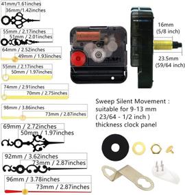 img 3 attached to ⏰ Youngtown 12888 Clock Movement Mechanism with 3 Pack Clock Hands Silent Sweep Quartz Clock Motor Kit DIY Repair Parts Replacement (0.92 Inch Shaft Length, 23.5 mm)