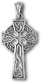 img 1 attached to 🔱 Exquisite .925 Sterling Silver Cross Celtic Pendant: Renaissance Trinity Charm of Traditional Elegance