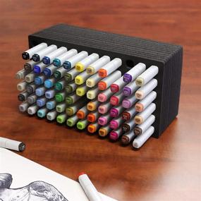 img 4 attached to 🖌️ Optimal Art Marker Storage Solution: Polar Whale Organizer Tray – Holds 72 Pen, Pencil, and Brush Supplies, Compatible with Copic and More