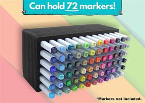 img 2 attached to 🖌️ Optimal Art Marker Storage Solution: Polar Whale Organizer Tray – Holds 72 Pen, Pencil, and Brush Supplies, Compatible with Copic and More