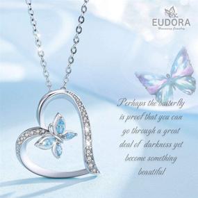 img 3 attached to 🦋 EUDORA Sterling Silver Butterfly Necklace: A Beautiful Gift for Women and Teens, Perfect for Birthdays and Christmas