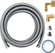 10 ft premium stainless steel dishwasher installation kit - universal supply line with burst proof braided hose, no-lead water supply hose and 3/8" compression connections логотип