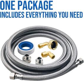 img 3 attached to 10 Ft Premium Stainless Steel Dishwasher Installation Kit - Universal Supply Line with Burst Proof Braided Hose, No-Lead Water Supply Hose and 3/8" Compression Connections