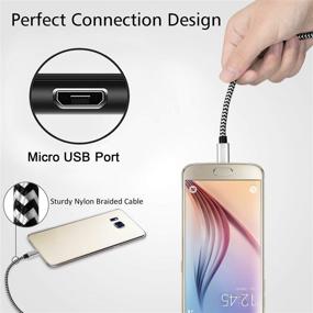 img 1 attached to 🔌 10ft 3 Pack Micro USB Cable - Extra Long Charging Cord Nylon Braided Fast Charging High Speed USB Charger for Samsung Galaxy S7 Edge S6 S5, LG and Android Phones