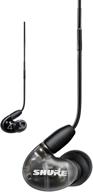 shure aonic 4 wired sound isolating earbuds, enhanced audio, dual-driver hybrid, secure in-ear fit, detachable cable, long-lasting durability, apple & android compatible - black logo