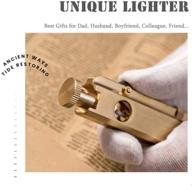 vintage trench lighter with copper: reusable lighter for men - perfect collectible or birthday gift! logo
