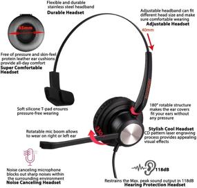 img 3 attached to 🎧 USB Computer Noise Cancelling Headset with Microphone for Laptop - Dragon Voice Recognition, Speech PC Headphone for Call Center Work - Monaural 3.5mm/USB Telework VoIP Softphone Headset for Zoom and Teams