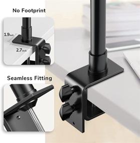 img 2 attached to 📷 Lemong Camera Desk Mount Stand with Ball Head - Adjustable 12.9-22 Inches Aluminum Alloy, Desk Clamp for Video Light, Ring Light, Panel Light, Webcam, Projector