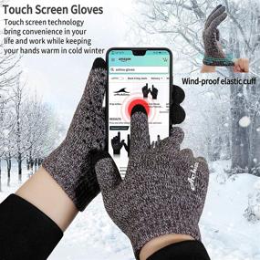 img 3 attached to Achiou Touchscreen Gloves Winter Texting Men's Accessories