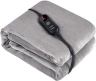 🔌 ariliya electric blanket heated throw: etl certified, 6 heat levels, 3-hour auto off | machine washable, 50" x 60" | violet grey logo