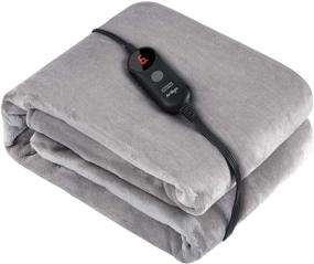 img 4 attached to 🔌 Ariliya Electric Blanket Heated Throw: ETL Certified, 6 Heat Levels, 3-Hour Auto Off | Machine Washable, 50" x 60" | Violet Grey