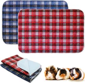img 4 attached to 🐹 BWOGUE 2 Pack Washable Guinea Pig Cage Liners - Reusable Waterproof Anti-Slip Pee Pads - Super Absorbent Bedding for Guinea Pigs, Hamsters, Rabbits, and All Small Animals