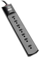 tripp lite black surge protector power strip with 7 outlets, 7ft cord, right angle plug, taa compliant, and $75,000 insurance coverage (model: super7btaa) logo