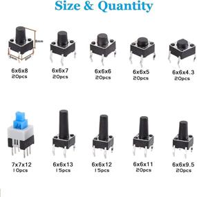 img 3 attached to 💪 Efficient and Durable: OCR 180Pcs Tactile Momentary Switches Assortment for Seamless Switching