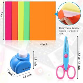 img 1 attached to Craft Supplies Set: 10 Mini Paper Punch Shapes, 6 Decorative Edge Scissors, 10 Colorful Scrapbooking Paper for Card Making, Engraving, Kid DIY Handmade