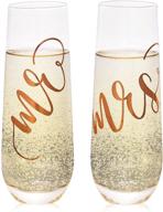 🥂 personalized stemless champagne flutes for bride and groom – ideal for wedding, engagement, and anniversary gifts (rose gold, 9 oz) logo