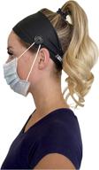 enhanced comfort headband for nurses with buttons | moisture wicking sweat band (mask not included) logo