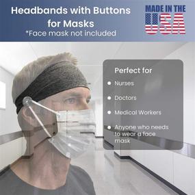 img 3 attached to Enhanced Comfort Headband for Nurses with Buttons | Moisture Wicking Sweat Band (Mask Not Included)