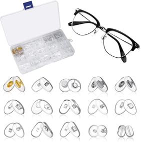 img 2 attached to 👓 Ultra-Soft PVC Nose Pads for Eyeglasses & Sunglasses – 15 Styles, 150 Pairs, Includes Storage Case
