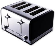 🍞 gohyo 4-slice stainless steel toaster with wide slots & removable crumb tray - ideal for bread & bagels (black) логотип