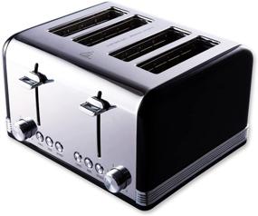 img 4 attached to 🍞 Gohyo 4-Slice Stainless Steel Toaster with Wide Slots & Removable Crumb Tray - Ideal for Bread & Bagels (Black)