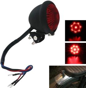 img 4 attached to Фара заднего хода FATECIM черная/красная с светодиодами (стоп-сигнал) для Harley, Чоппера, Боббера, Кафе Рейсера БАЙК - Хвостовой задний свет в стиле Бэйтс
