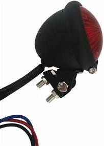 img 2 attached to Фара заднего хода FATECIM черная/красная с светодиодами (стоп-сигнал) для Harley, Чоппера, Боббера, Кафе Рейсера БАЙК - Хвостовой задний свет в стиле Бэйтс