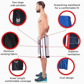 img 1 attached to 🏀 Enhanced Performance: 4 Pack High Energy Long Basketball Shorts for Men - Ideal for Sports, Fitness, and Exercise!