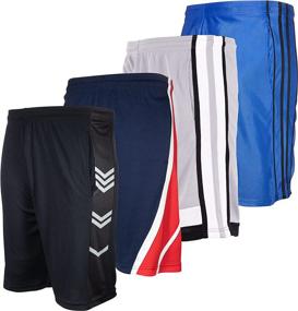 img 4 attached to 🏀 Enhanced Performance: 4 Pack High Energy Long Basketball Shorts for Men - Ideal for Sports, Fitness, and Exercise!