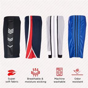 img 3 attached to 🏀 Enhanced Performance: 4 Pack High Energy Long Basketball Shorts for Men - Ideal for Sports, Fitness, and Exercise!