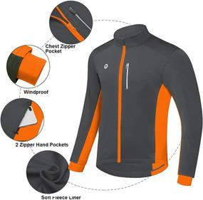 img 3 attached to 🧥 Przewalski Men's Winter Thermal Cycling Jacket - Windproof, Breathable, Reflective Softshell Windbreaker for Running and Biking