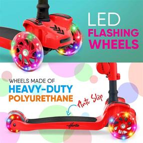 img 1 attached to Hurtle HURFS66.5 3-Wheeled Scooter for Kids - 2-in-1 Sit/Stand Toy Kick Scooters with Flip-Out Seat, Adjustable Height, Wide Deck, Flashing Wheel Lights - Ideal for Boys/Girls, Toddlers & Children, Ages 1 Year & Up