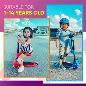 img 2 attached to Hurtle HURFS66.5 3-Wheeled Scooter for Kids - 2-in-1 Sit/Stand Toy Kick Scooters with Flip-Out Seat, Adjustable Height, Wide Deck, Flashing Wheel Lights - Ideal for Boys/Girls, Toddlers & Children, Ages 1 Year & Up