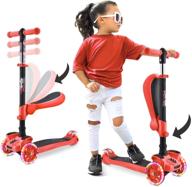 hurtle hurfs66.5 3-wheeled scooter for kids - 2-in-1 sit/stand toy kick scooters with flip-out seat, adjustable height, wide deck, flashing wheel lights - ideal for boys/girls, toddlers & children, ages 1 year & up логотип