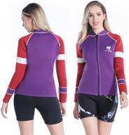 🌊 layatone wetsuits tops women: 3mm neoprene jacket for surf, swim, snorkeling, canoe, scuba diving - rash guard long sleeves swimwear logo